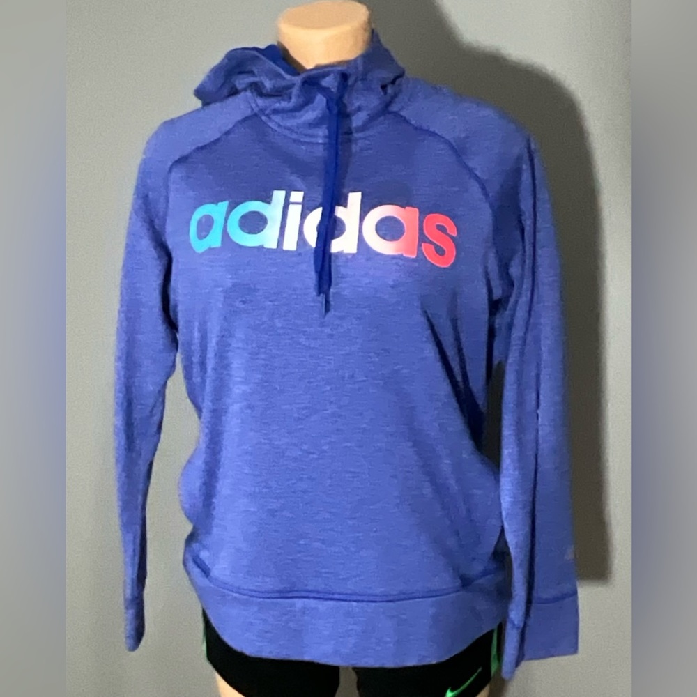 Adidas hoodie women’s size XL blue pullover. Logo,design.